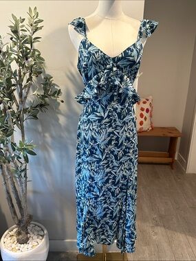 Chelsea28 Floral Print Ruffle Midi Dress New!